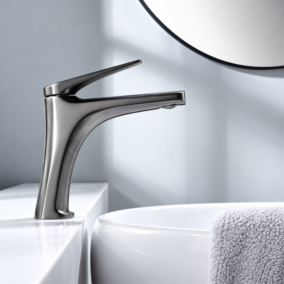 Grifo lavabo IMEX Delos BDD055-1 baño moderno black gun metal