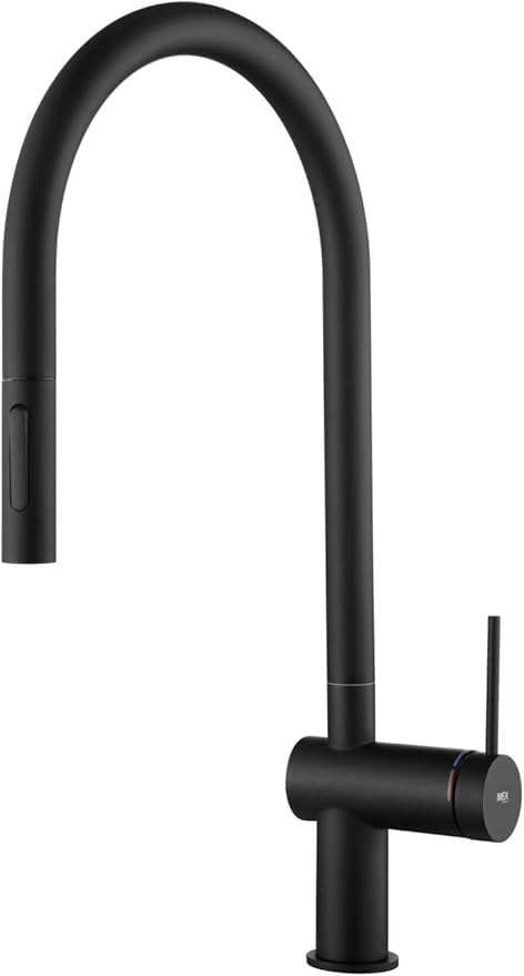 Grifo cocina extraíble IMEX Berna GCE026 negro mate 360 grados