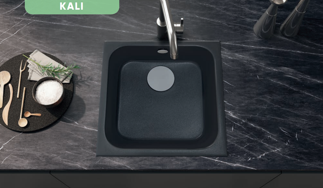 Fregadero de cocina SYLAN KALI – Bajo encimera, resina sintética 450×450 mm | Varios colores