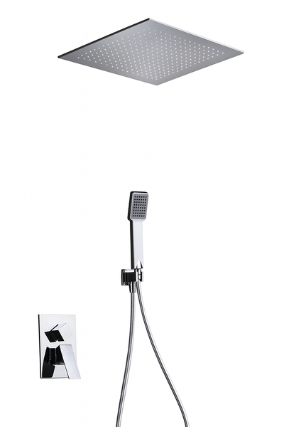 Sistema ducha empotrado IMEX Málaga GTS020 cromado rociador 40x40 cm