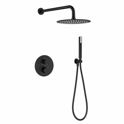 Sistema ducha empotrado termostático IMEX Monza GTM039NG negro mate