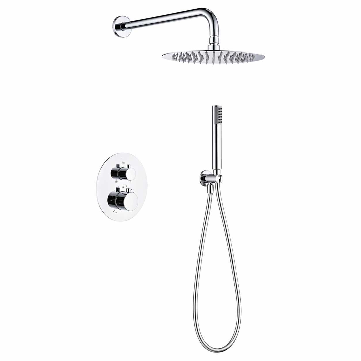 Sistema ducha empotrado termostático IMEX Monza GTM039 cromo
