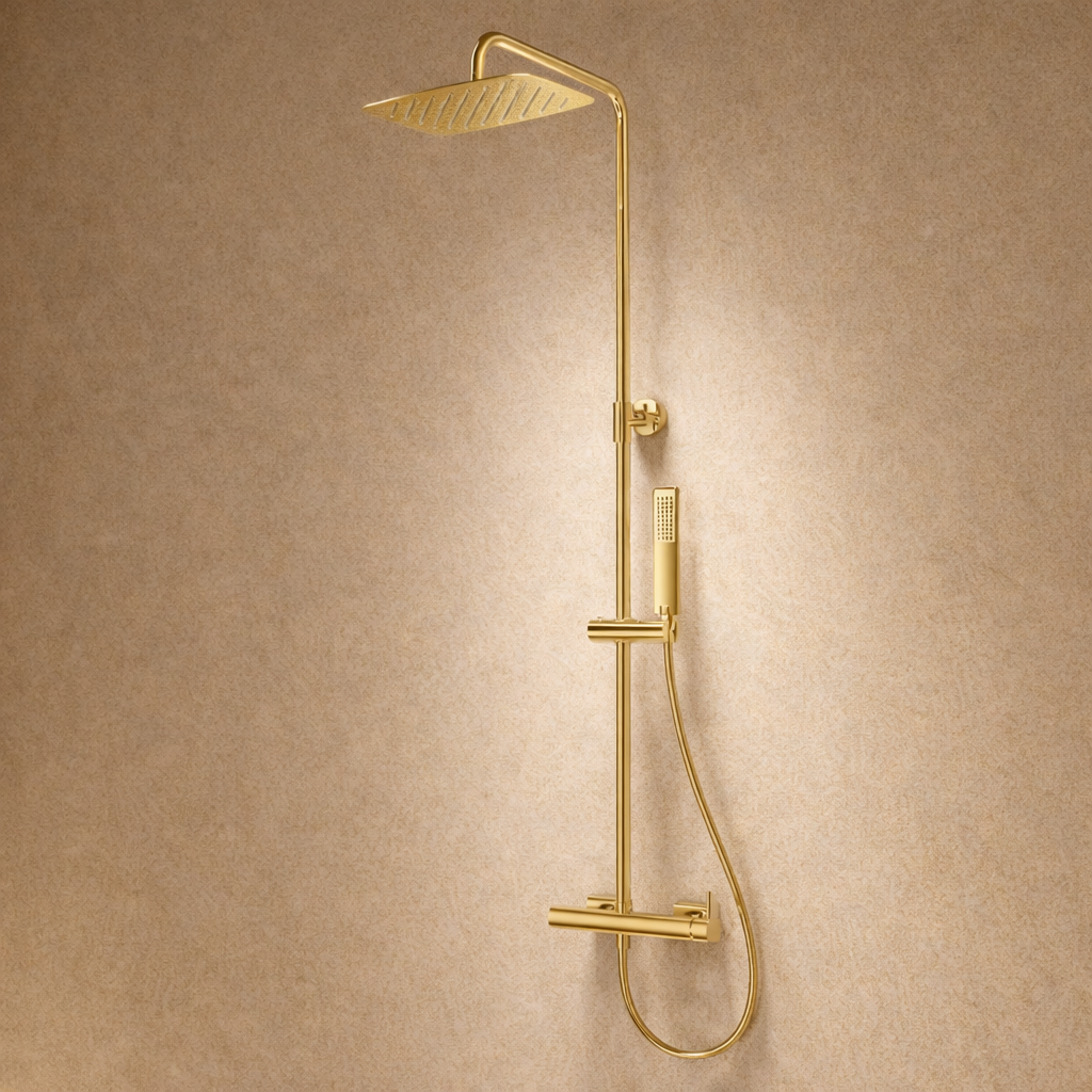 columna de ducha baño toscana oro cepillado