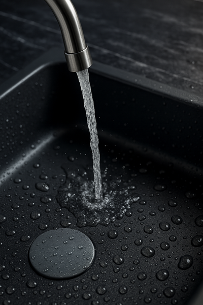 Fregadero de cocina SYAN KALI – Sobre encimera, resina sintética 450×450 mm | Varios colores