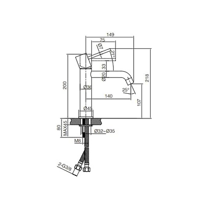 Sink Faucet IMEX Monza BDM039-1 Brushed Gold