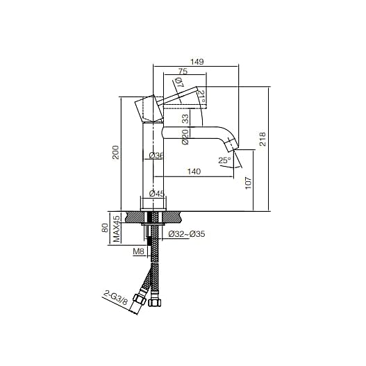 Sink Faucet IMEX Monza BDM039-1 Brushed Gold