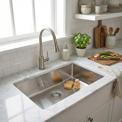 Fregadero Bajo Encimera Practic Valencia 690515 71x40 Inox | 1 Seno con Válvula Grande