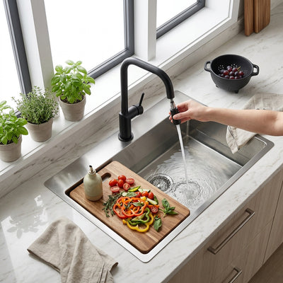 Grifo de Cocina Extraíble IMEX Monza GCE039/NG Negro Mate