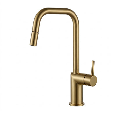 Grifo de cocina extraíble IMEX Monza GCE039 OC oro cepillado