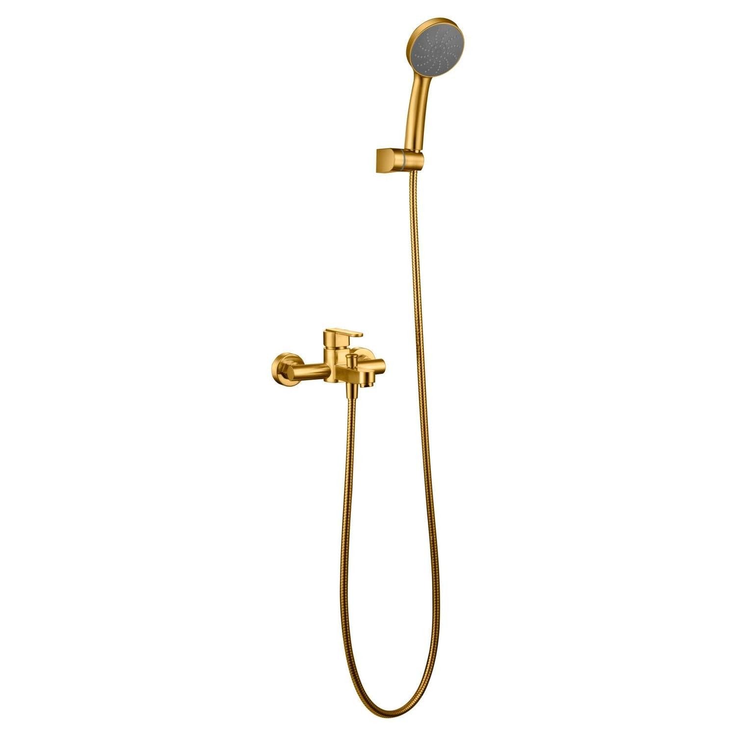 Kit de ducha monomando IMEX ROMA BDR001-4OC acabado oro cepillado