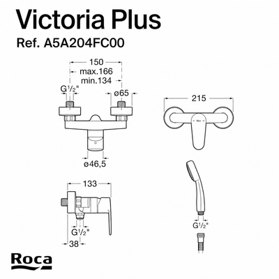 medidas roca victoria plus ducha