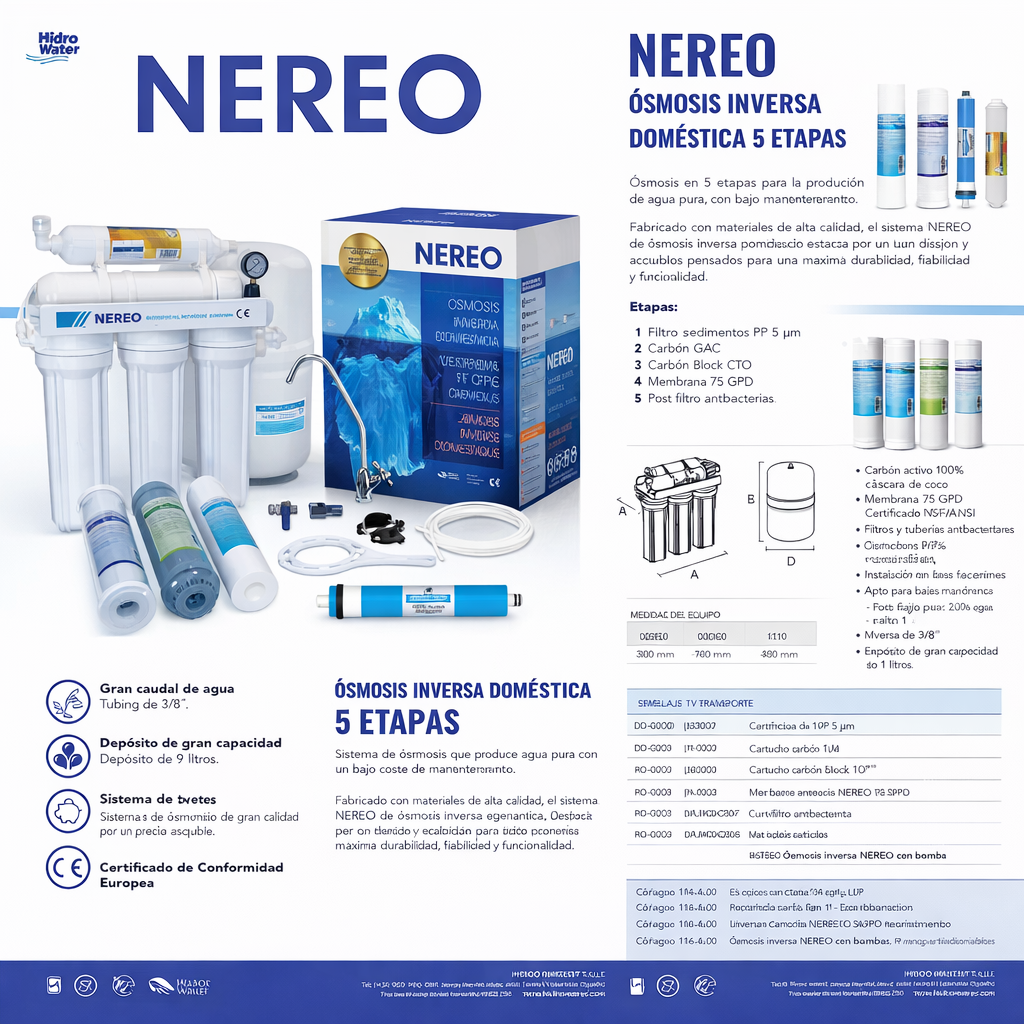 Nereo ósmosis inversa doméstica 5 etapas