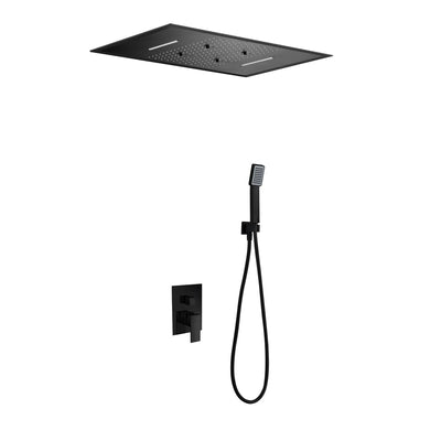 Sistema ducha empotrado IMEX Sumatra GTS019-P/NG negro mate rociador grande