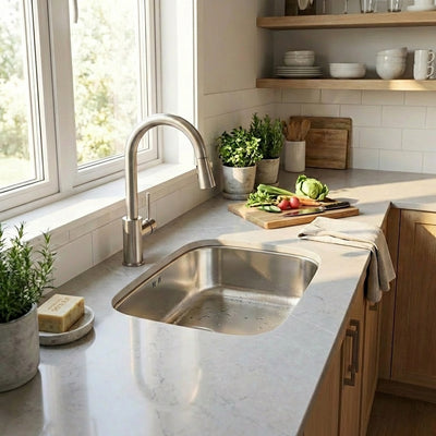 Fregadero Bajo Encimera Practic Hermes 690410 | 1 Seno Inox con Válvula Grande